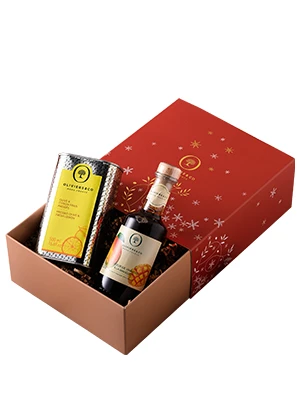黃檸檬橄欖油500ml＋芒果醋＋星饌典藏禮盒(珊瑚紅/大)