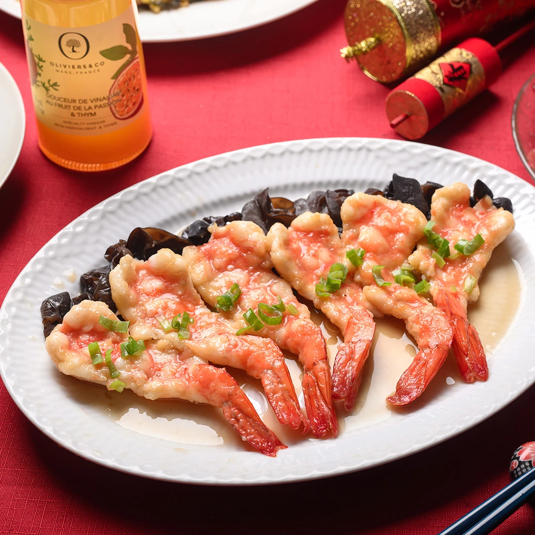 百香果香醋烹大蝦